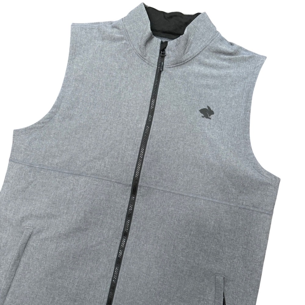 Rabbit Let Er Zip Vest 2.0 Mens Large Gray Full Zip Running Activewear RM255 USA
